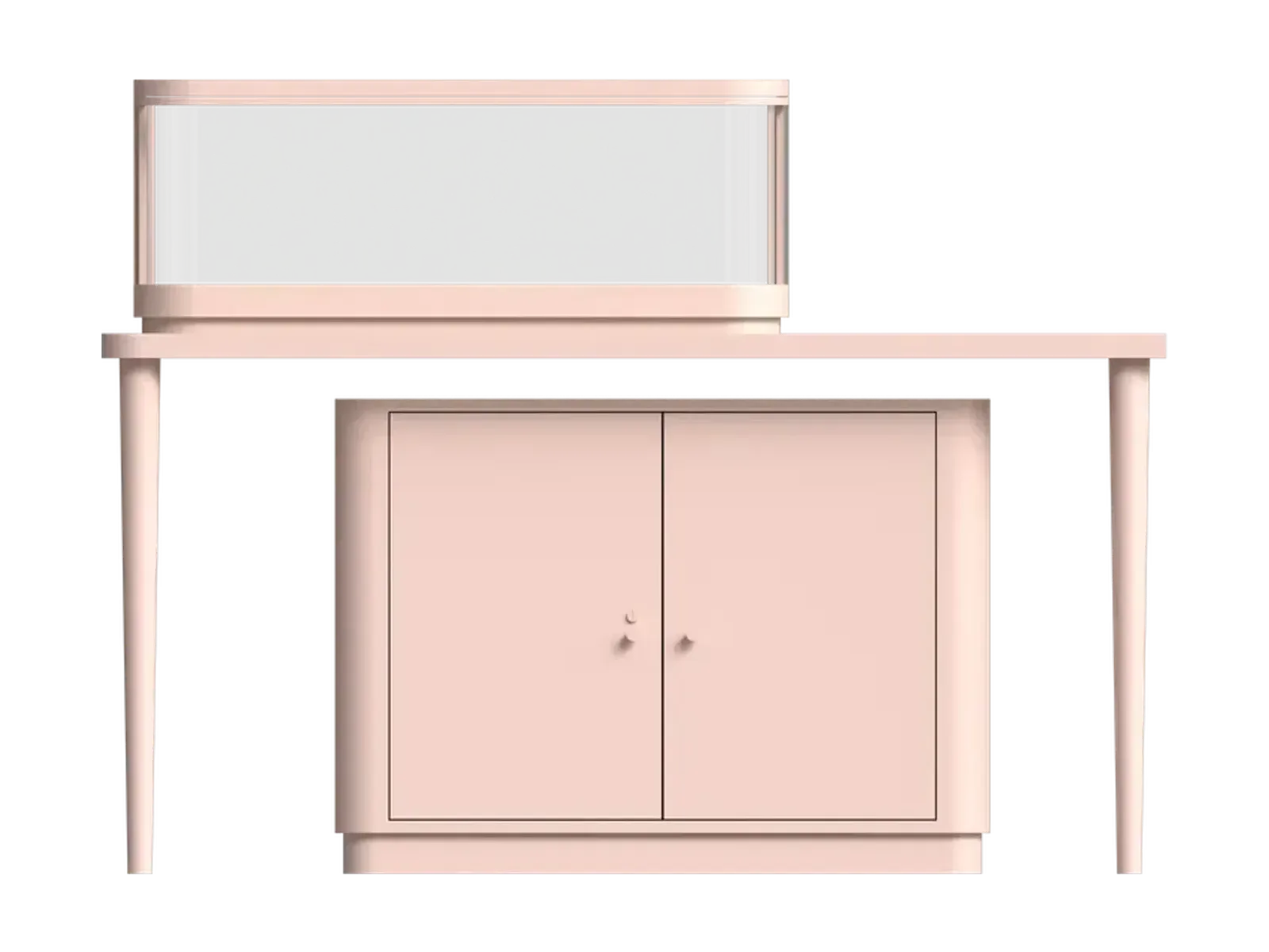 view 1 of pink three-peak arc low jewelry counter