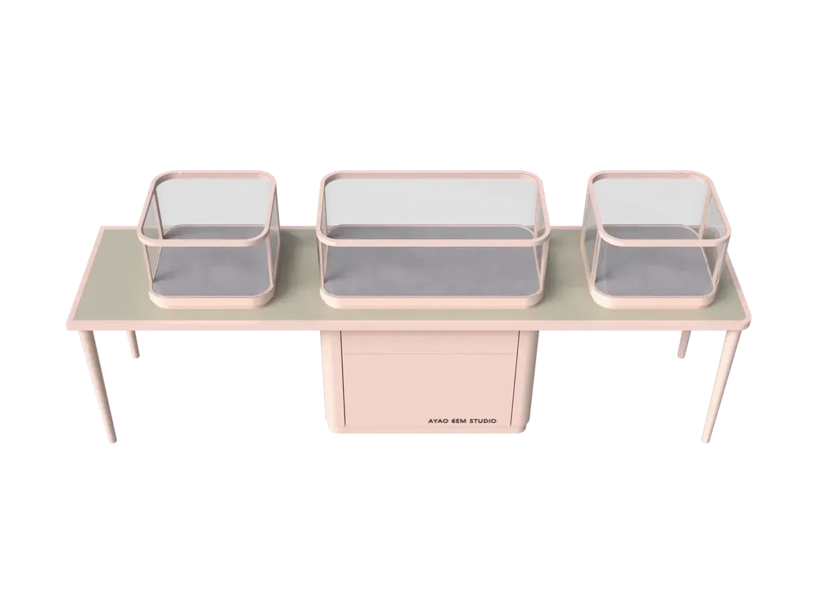 view 6 of pink three-peak arc low jewelry counter