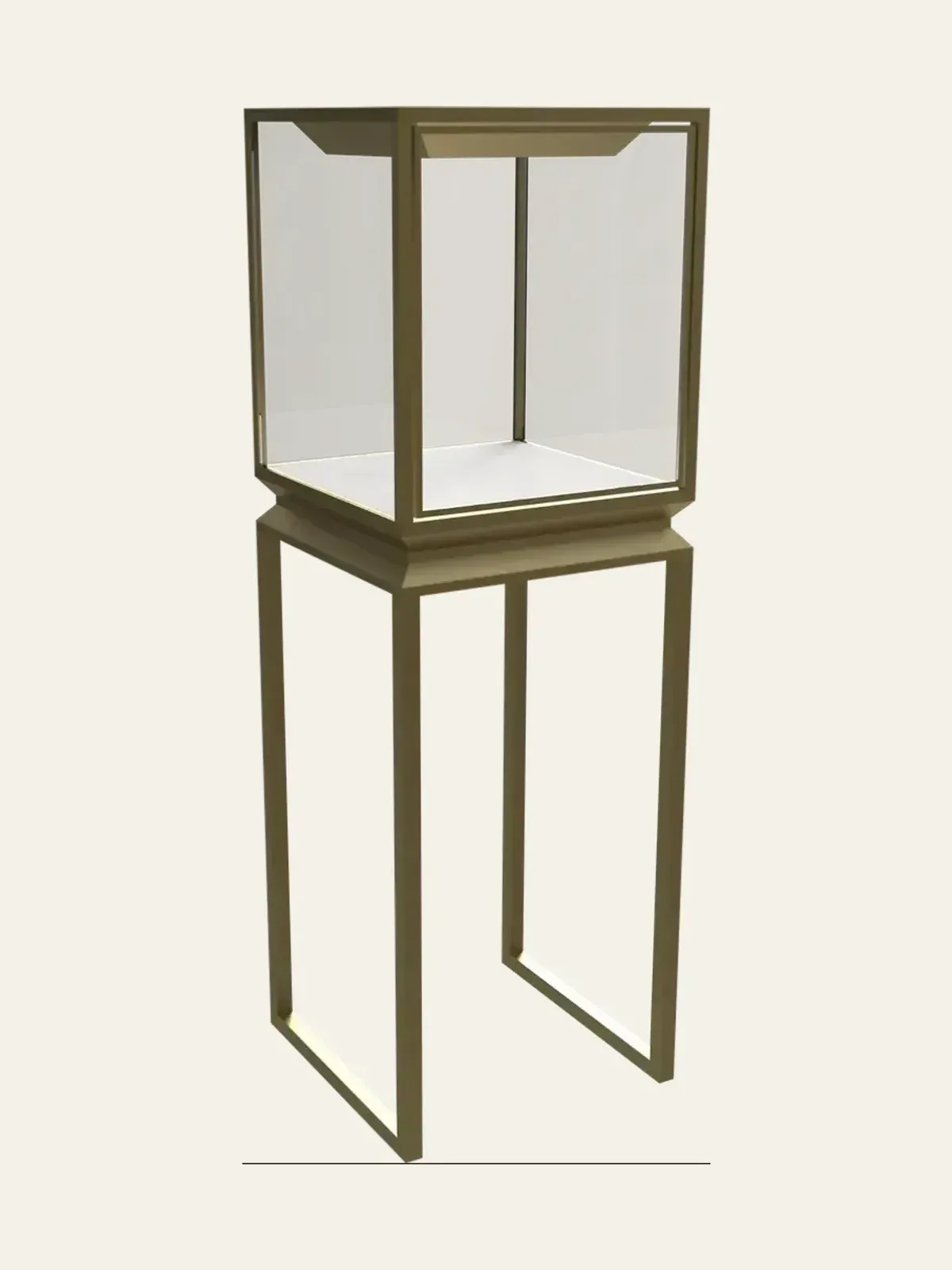 detail view of U-leg tall jewelry cabinet