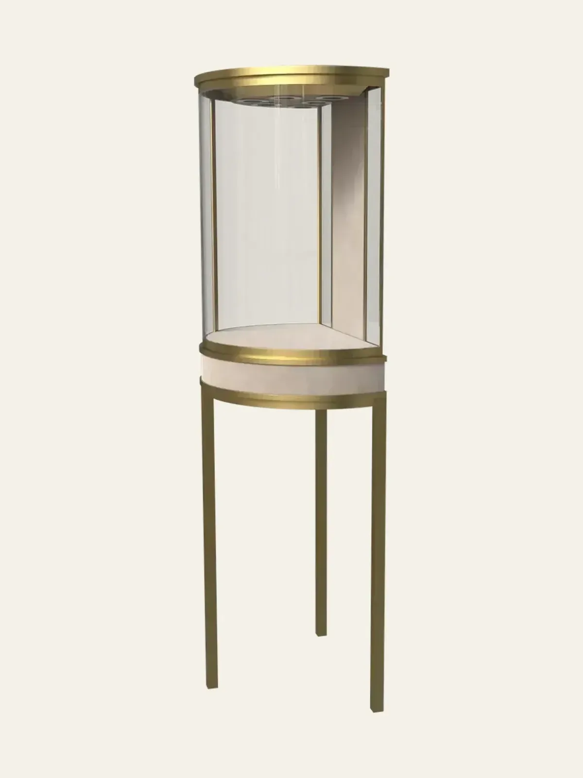 view 3 of cylindrical arc glass tall cabinet
