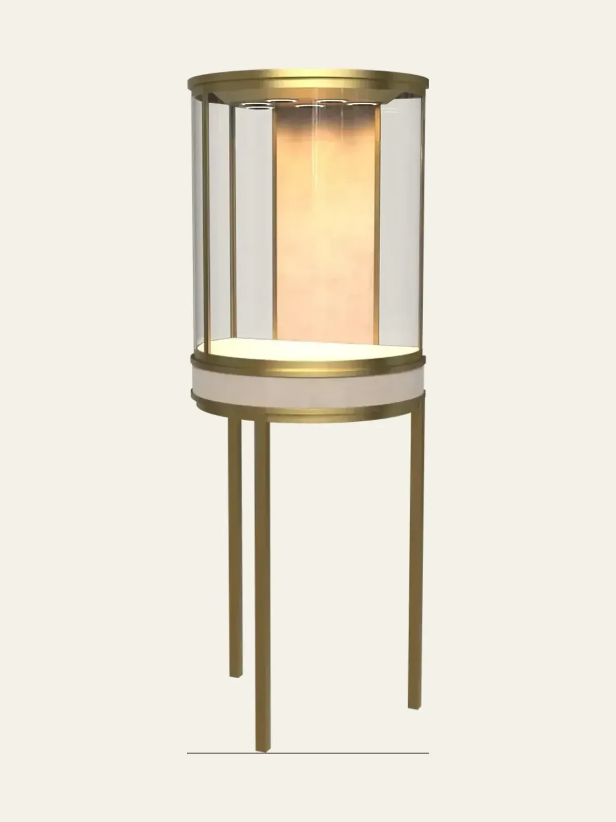 view 5 of cylindrical arc glass tall cabinet