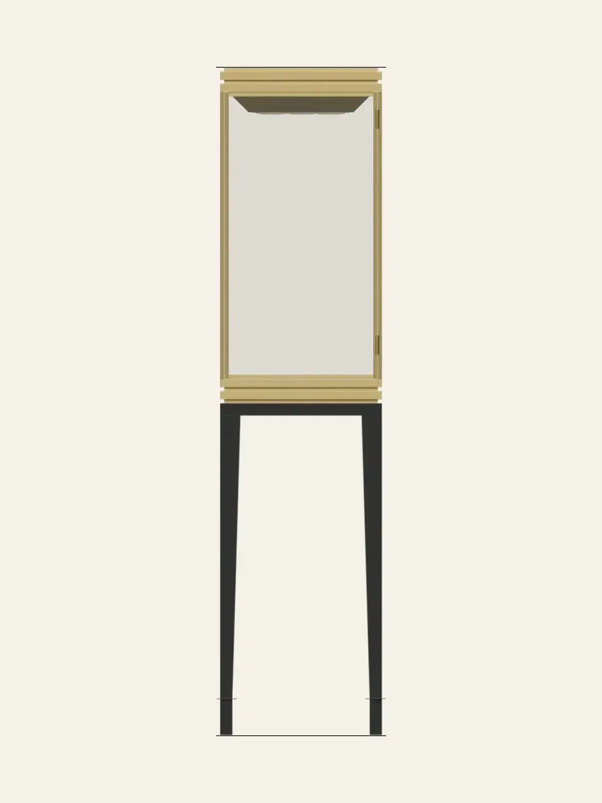 side view of two-tone tall jewelry cabinet
