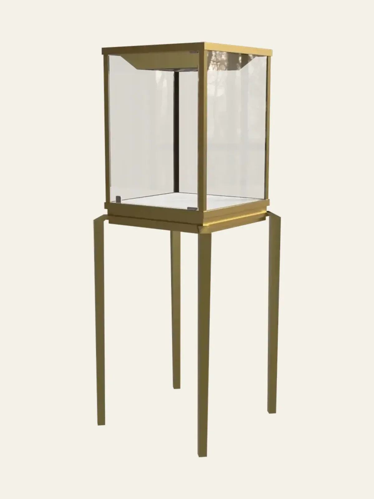 perspective view of large curved-leg tall cabinet