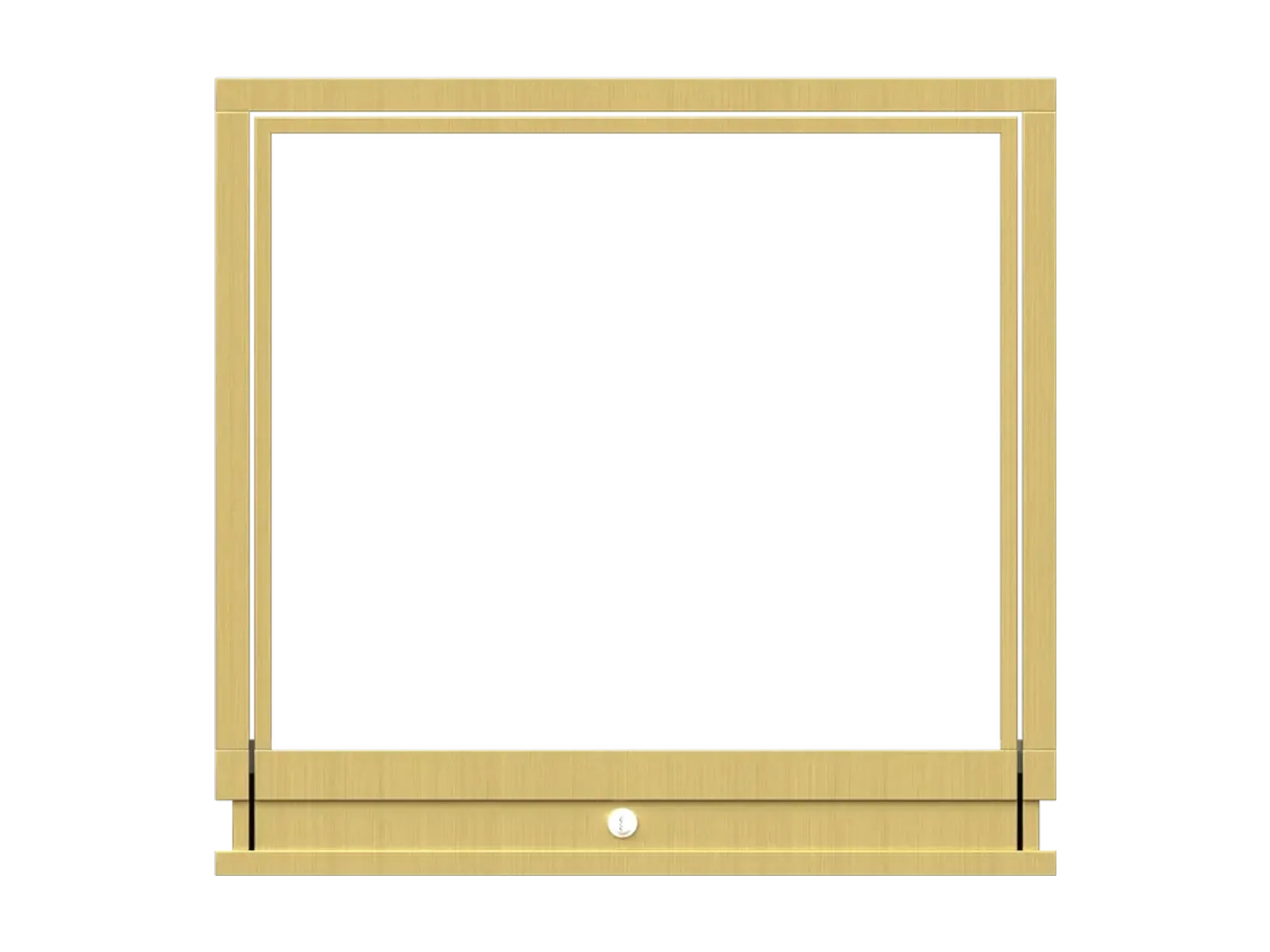 front view of square glass cover jewelry showcase