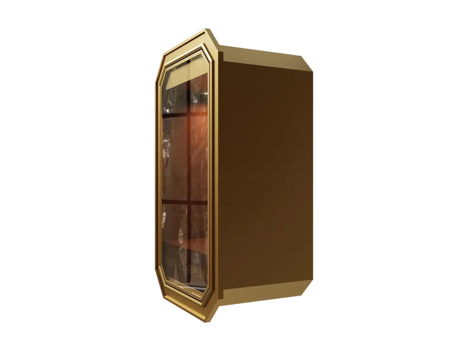 right view of stainless steel wall-mounted jewelry cabinet